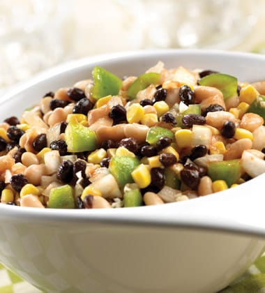 black & white bean salad made with low sodium v8 featured image