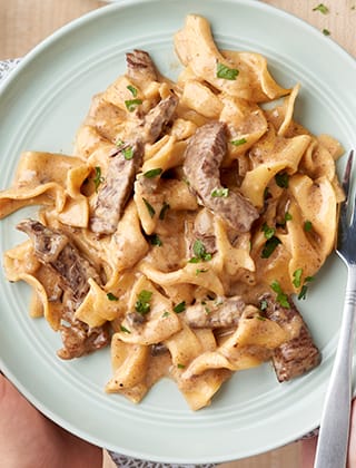 BEEF STROGANOFF MADE WITH CAMPBELLS® CREAM OF MUSHROOM SOUP