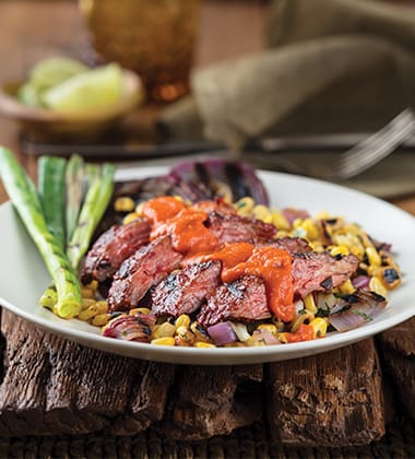 carne asada made with v8® spicy hot vegetable juice