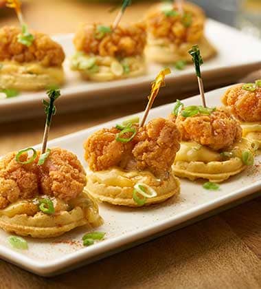 creamy chicken and waffle sliders