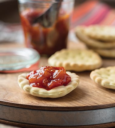 peach tomato jam made with v8® original vegetable juice featured image