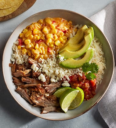 MEXICAN STREET CORN CARNITAS BOWL