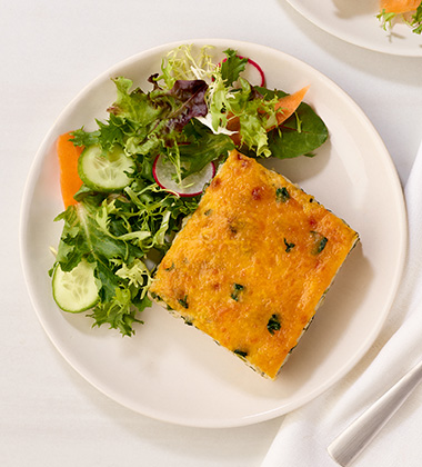 breakfast casserole with campbell’s® healthy request cream of mushroom soup featured image