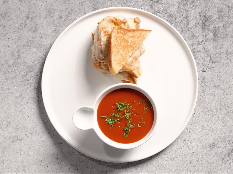 Campbell’s® Tomato Soup with Gochujang and Kimchi Grilled Cheese featured image