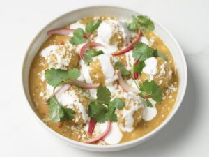 Masa Dumpling Stuffed with Cheese Poached with Campbell’s® Culinary Reserve Mexican Street Corn Soup