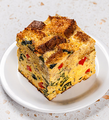 MUSHROOM SAUSAGE & EGG STRATA