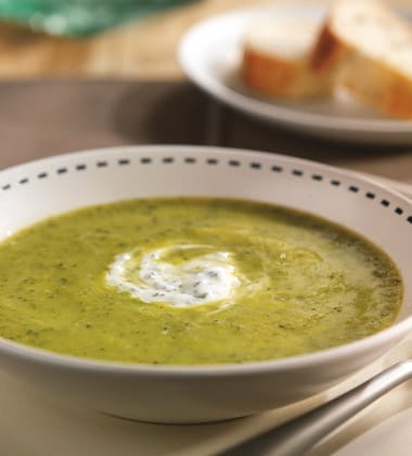 ZUCCHINI SOUP WITH HERBED CREAM