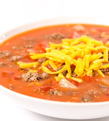 CHEESEBURGER SOUP WITH CAMPBELL’S® HEALTHY REQUEST® TOMATO SOUP (K12)
