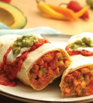 TURKEY ENCHILADAS WITH TOMATO RED PEPPER SAUCE