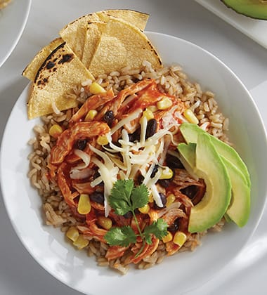 CHICKEN TINGA BOWL MADE WITH CAMPBELL’S® CONDENSED TOMATO SOUP