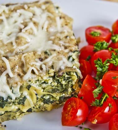 THREE CHEESE SPINACH LASAGNA