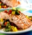 PAN SEARED SALMON IN PEACH MANGO SAUCE PAN SEARED SALMON IN PEACH MANGO SAUCE
