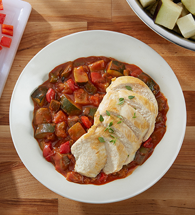 Image of roasted chicken ratatouille